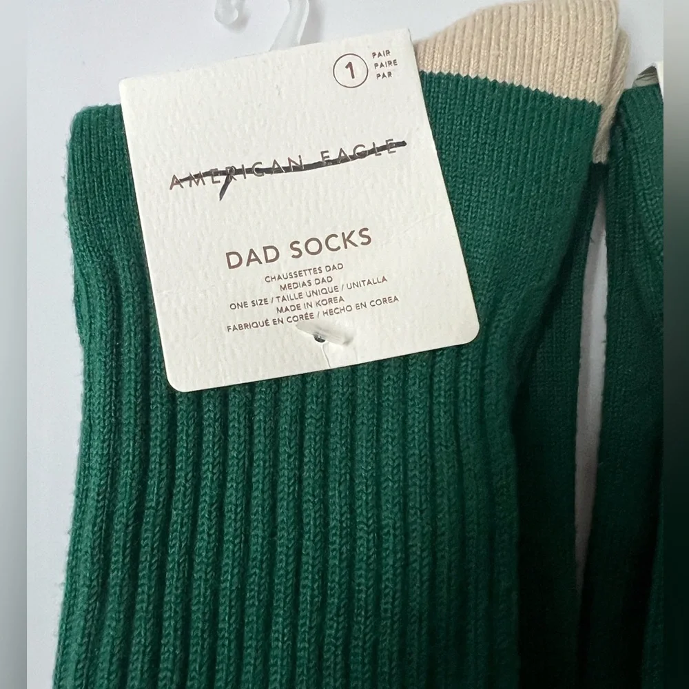 American Eagle Men Dad Green Crew Socks 2 Pack Bundle